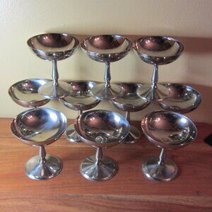 5 oz 18/10 stainless steel goblet coupe champagne sorbet glasses (W4666)